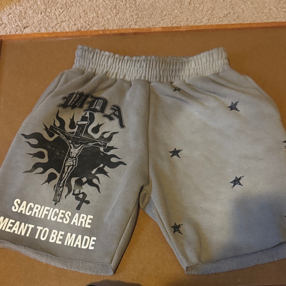 Gray Graphic Print Shorts